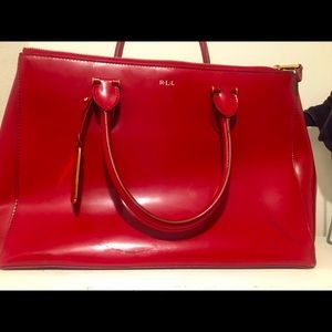 Deep toned red Ralph Lauren office or travel bag. Barely used.
